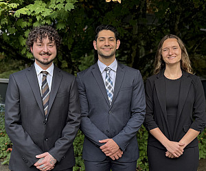 Multnomah Bar Association (MBA) Fellows: Finn Johnson, Hooman Dadkho, and Christina Smith.