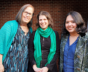 From L-R: Jenn Burleton with Matsya Siosal and Kelly Novahom of the Center for Community Engagement