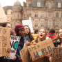 Student activists at a climate rally