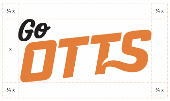 Image showing clear space around Go Otts wordmark.
