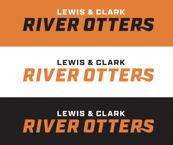 Horizontal wordmark over orange, black, and white backgrounds.