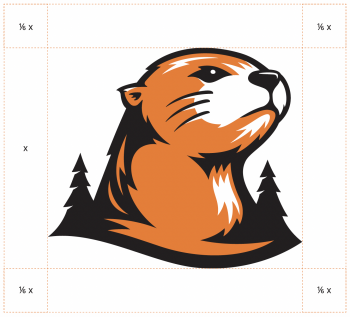 Primary mascot image showing clear space surrounding the graphic.