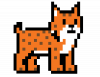 8-bit graphic of an orange lynx.
