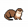 8-bit graphic of a river otter.