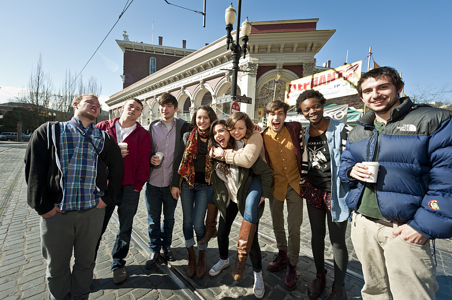 Vibrant downtown Portland is just a quick free shuttle ride away from campus.