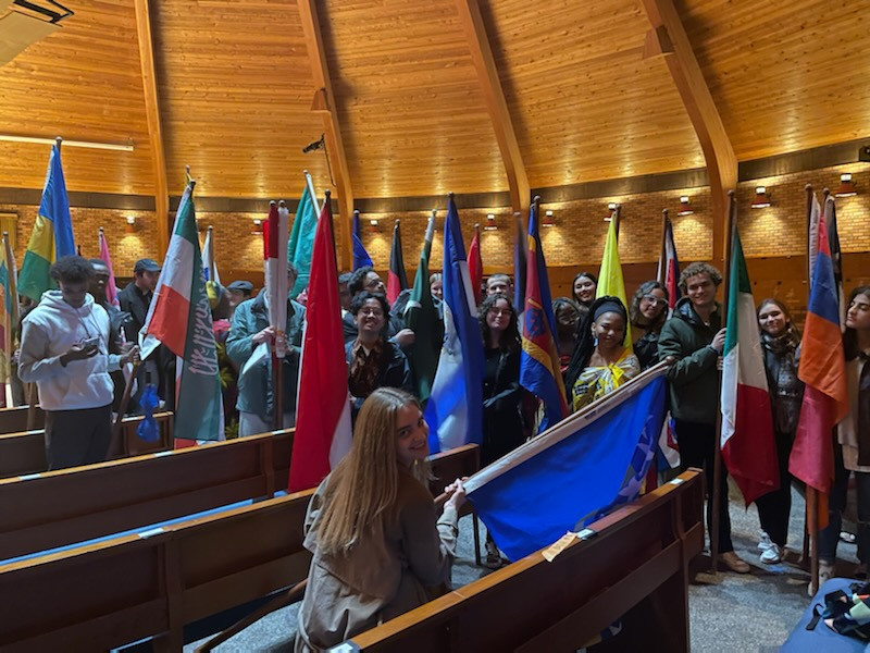 International & TCK Students getting ready for the Inauguration of LC President Robin Holmes-Sullivan (Fall 2022)