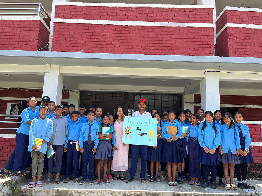 An awareness session conducted in a government school about hygiene, sanitation and caste discrimination.