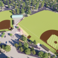 Rendering of Huston Field Renovation 2023