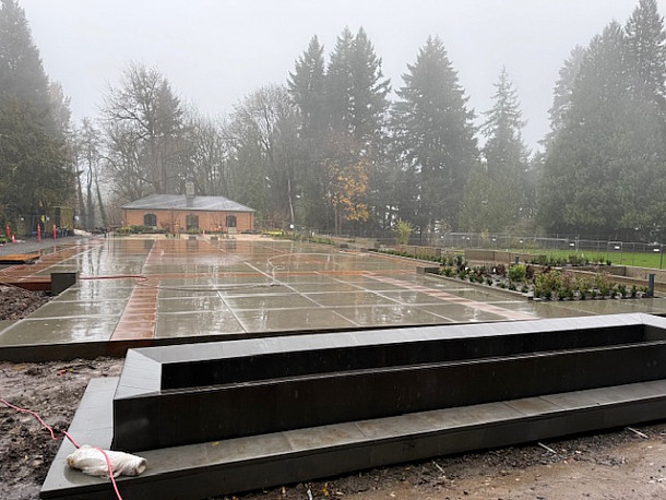 Water Feature in newly renovated Lower Estate Gardens