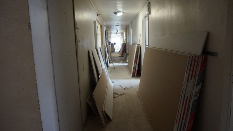 Stewart Hallway During Renovation