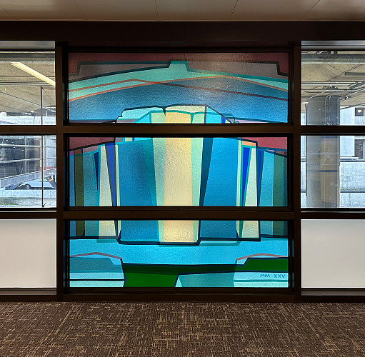Tidewater Glacier. Wish You Were Here is an expansive kiln formed glass installation consisting of 13 unique compositions, each represent...