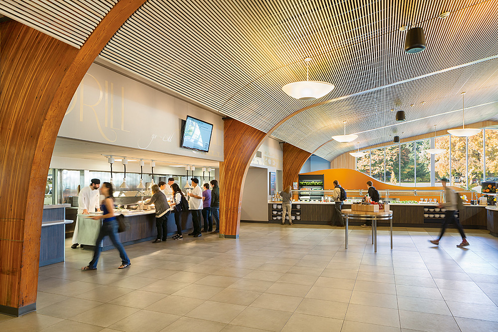 A larger, more open serving area provides efficient food service.