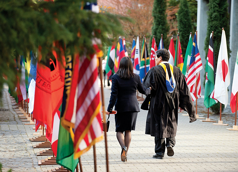 Reception - Following the installation ceremony, guests walked along a flag-adorned path to Lewis & Clark's Hoffman Gallery of C...