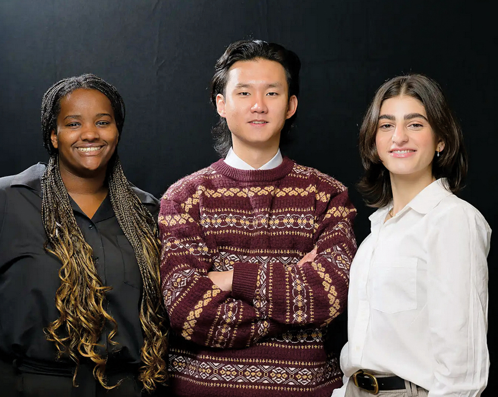Victor Cho BA '26, Melanie Gitiha BA '27, and Alvina Sargsyan BA '25