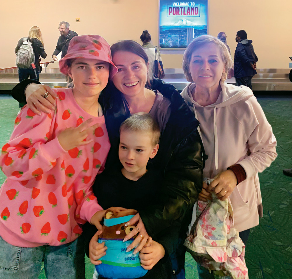 Photo of family at Portland International Airport