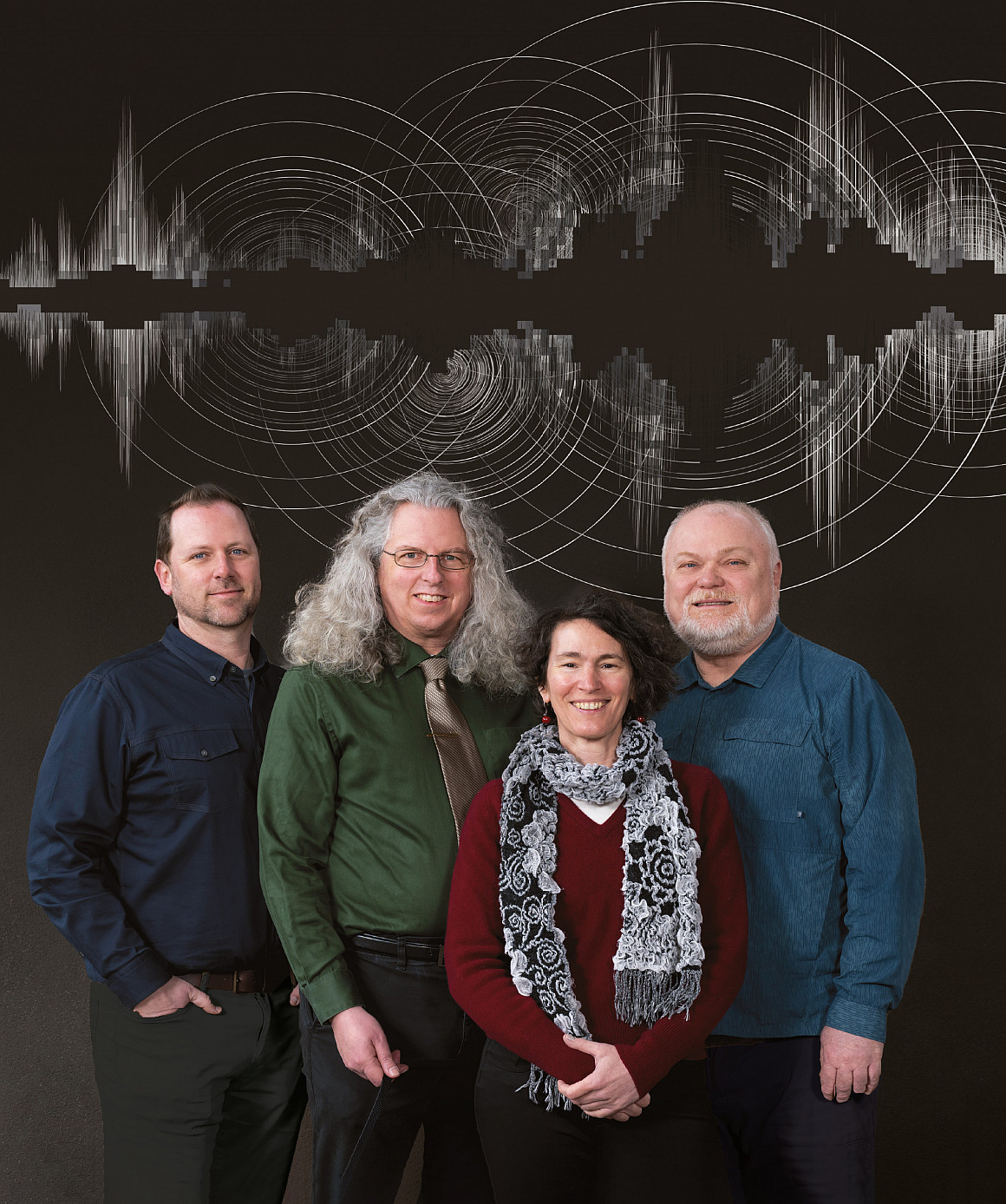 The faculty team (from left): Professors Bryan Sebok, Peter Drake, Liz Safran, and Erik Nilsen.