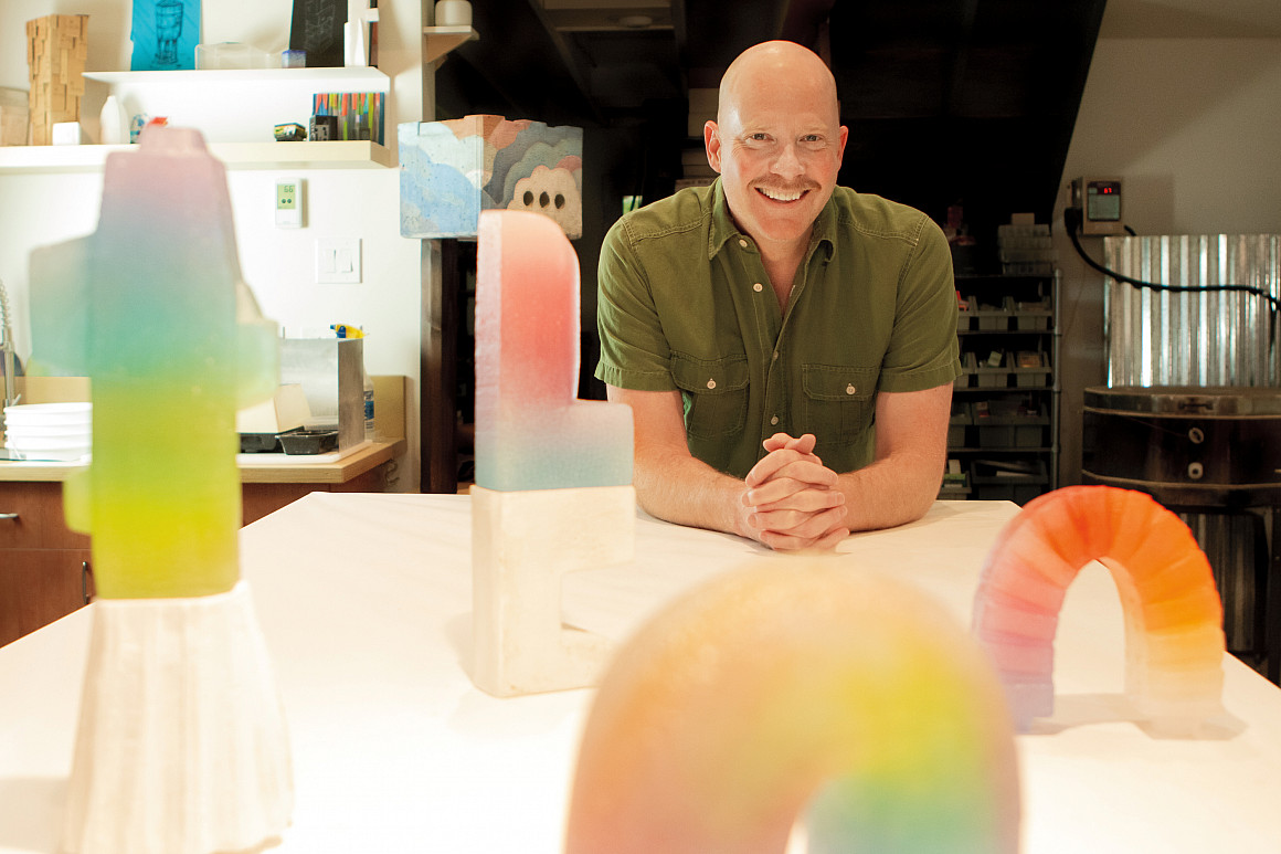 Madison works out of his art studio in northwest Seattle. Over the years, he's found that glass plays well with other media, such as...