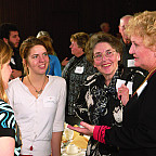 Jean Julier BS '65 (center) and Sue Rimkeit '65 (right)