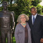 Artist Alson Saar with Charles Neal JD '07, originator of the York project.