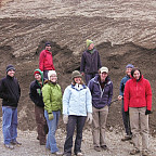 Top: Students in Liz Safran's Spatial Problems in Geology class prepare to study a gravel deposit in Eastern Oregon. Front row: Matthew E...