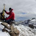 Elliot White '05 on Bolivia's Ancohuma.