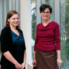 Casey Newbegin BA '12 and Rishona Zimring, associate professor of English.