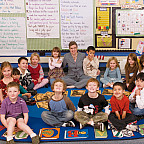 Now: Tina Decker as a student teacher at Sunset Primary School in West Linn.