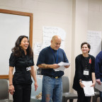 Reiko Hillyer, associate professor of history (second from left), teaches L&C's Inside-Out course at the Columbia River Correcti...