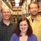 Andrew Bradburn BA '85, Tessa Idlewine BA '09, and Brian Drischell BA '93