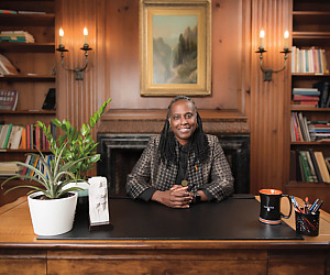 Photo of Dr. Robin Holmes-Sullivan at a desk
