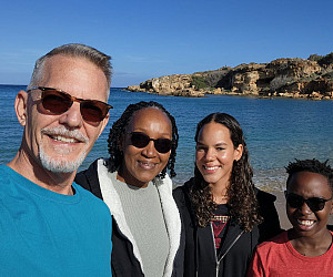 Chip Bury credits his overseas experience via Lewis & Clark as the best bit of education I received. Above: Chip in Greece with his w...