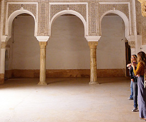 Jade Lansing CAS '12 and Rachael Munkacsi CAS '12 in the Ben Yussef madrassa (Muslim school), one of the oldest madrassas in Morocco.