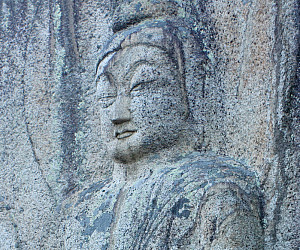 Rock-carved Buddha, 9th-10th century, Chilburam Hermitage, Gyeongju, South Korea.