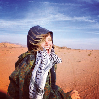 Samantha Robison BA '08  in Wadi Rum, Jordan