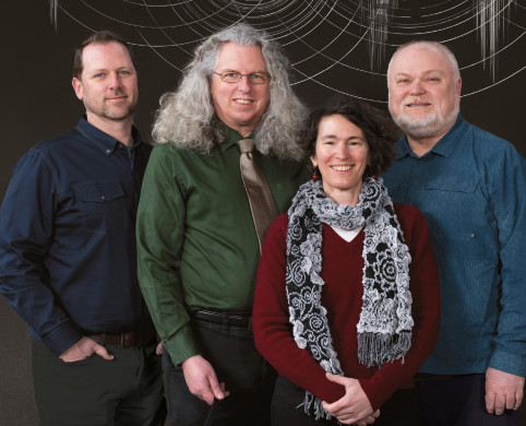 The faculty team (from left): Professors Bryan Sebok, Peter Drake, Liz Safran, and Erik Nilsen.
