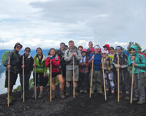 During an overseas study program in 2014, Professor Bernstein and Professor Elizabeth Safran led their students to Fuji's summit. (Credit...