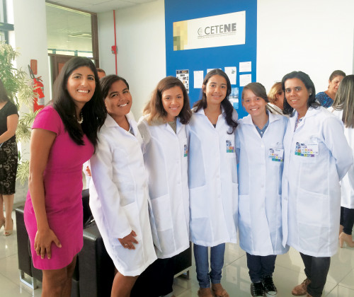 With members of Futuras Cientistas, a STEM project for girls in Brazil, sponsored by the U.S. government