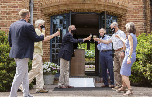 President Wiewel toasts the Balmer family upon their generous gift to the college in honor of Don Balmer, U.G. Dubach Professor of Politi...