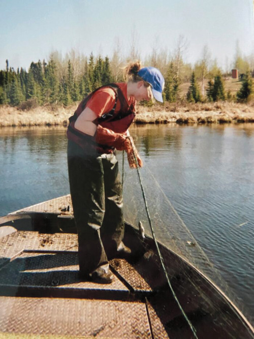 Ramona working with the Alaska Department of Fish and Game.