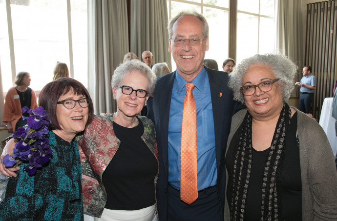 On May 23, Lewis & Clark bid a fond adieu to Vice President and Provost Jane Atkinson (second from left), shown here with Associate P...