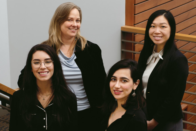 Clockwise, from bottom left: Cristin Kladis JD '20; Delcianna Winders, assistant clinical professor and director of the Animal Law Litiga...