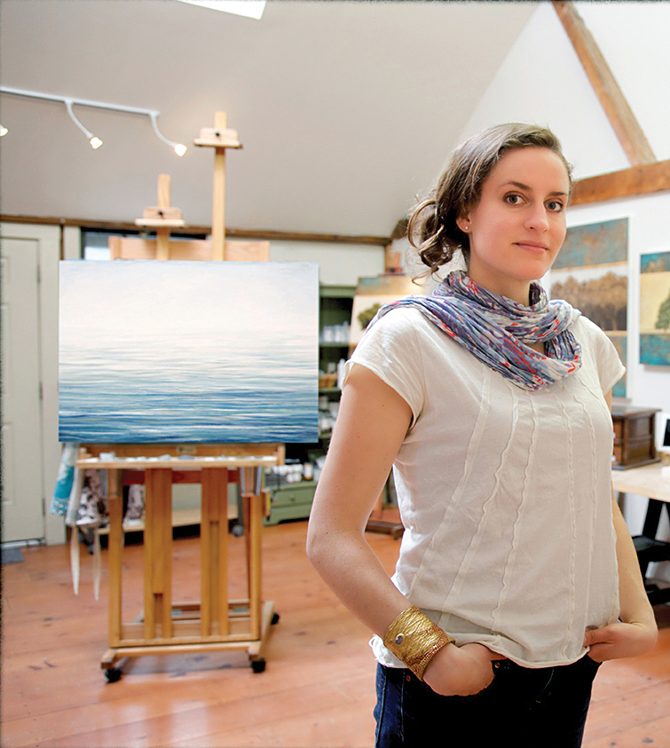 Jessica Pisano in her art studio on Martha's Vineyard.