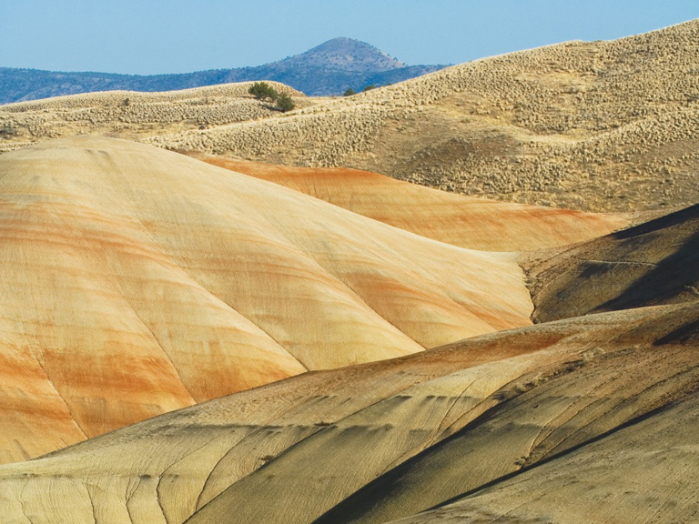 The Painted Hills, located in central Oregon, are part of the 14,000-acre John Day Fossil Beds National Monument.