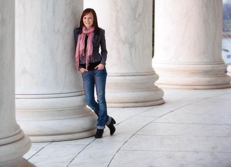Tamma Carleton currently works at the Federal Trade Commission in Washington, D.C. She's pictured here at the Jefferson Memorial.
