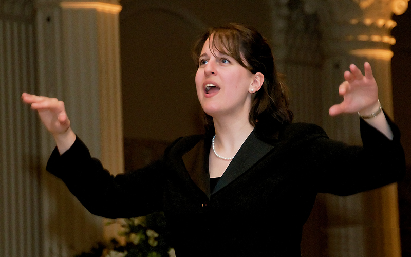 Katherine FitzGibbon, assistant professor of music and director of choral activities Photo by Adam Bacher