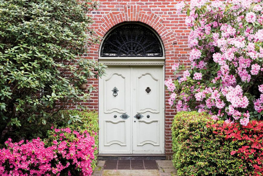 A doorway on a graduate school building.