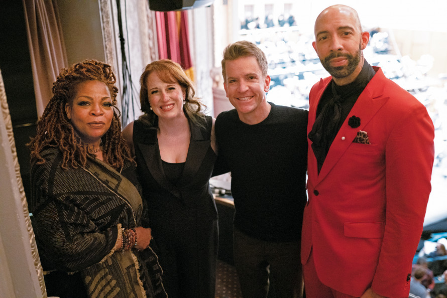 Poet S. Renee Mitchell, Professor Kathy FitzGibbon, Oregon Symphony President and CEO Scott Showalter, and composer Damien Geter.