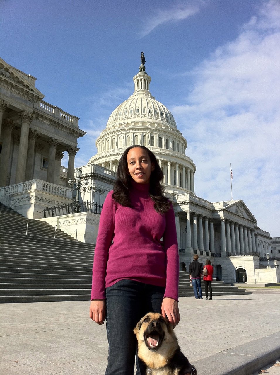 Haben and her companion Maxine at the U.S. Capitol.