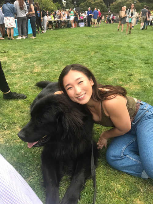 Amy with the school mascot