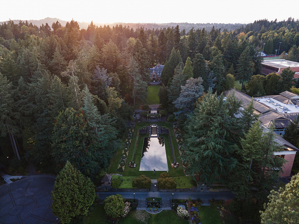Aerial view of Estate Gardens.
